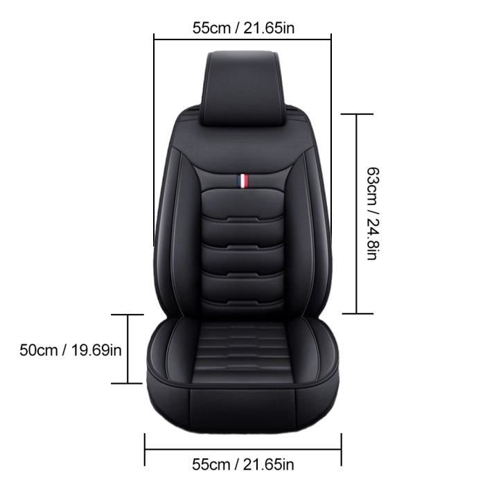Housses Siège Auto Avant TOYOUN - Universelle Airbag Compatible - 2 Sièges Rouge - Tissu Jacquard