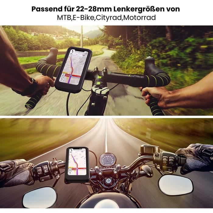 Support neuf de téléphone Portable étanche pour Guidon de Vélo / Moto  Rotation à 360 ° Écran tactile - Équipement moto