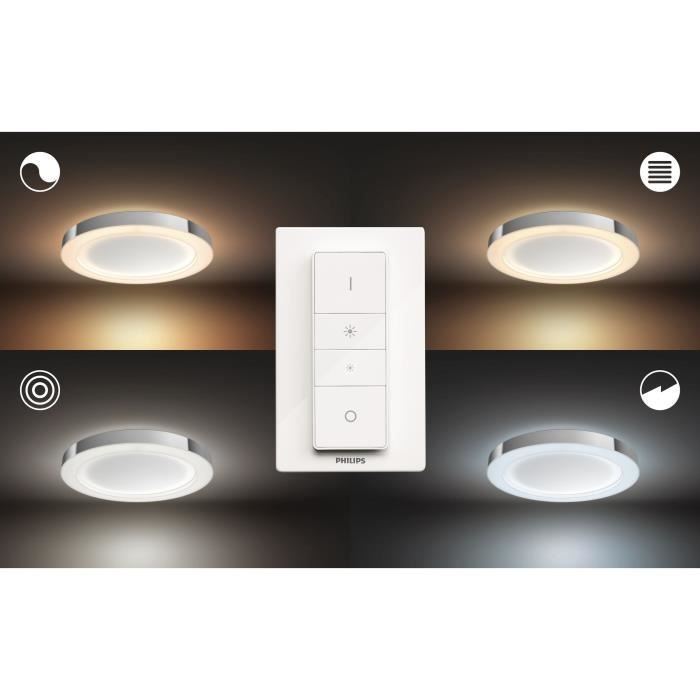 Philips Hue White Ambiance ADORE Plafonnier salle de bain 40W compatible  Bluetooth - Blanc (télécommande incluse) - Cdiscount Maison