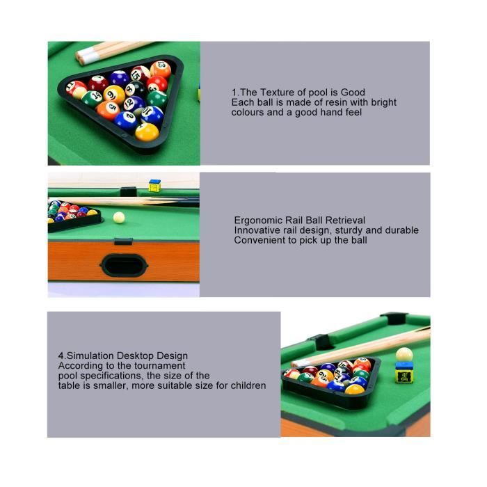 Table Transformable, SucceBuy Table de Billard de 213 cm, Table de Billard Portable avec Tissu Rouge