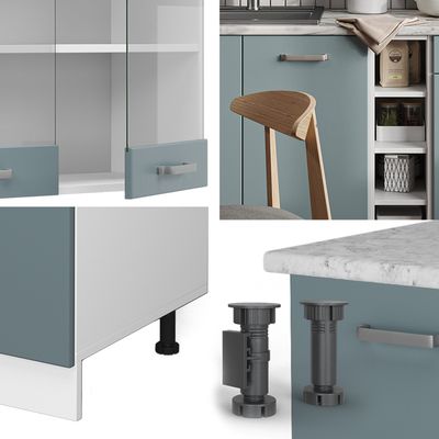Cuisine R-Line 160cm sans PT Anthracite maison de campagne/blanc Blanc Vicco 37623 - Maison