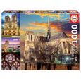 Puzzle Architecture et monument - EDUCA - 1000 pièces - Collage de Notre-Dame-0