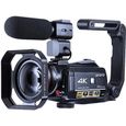 Caméra vidéo 4K ORDRO WiFi Ultra HD Vlog Camera pour Youtube, Vision Nocturne IR Enregistreur vidéo avec Microphone, Objectif-0