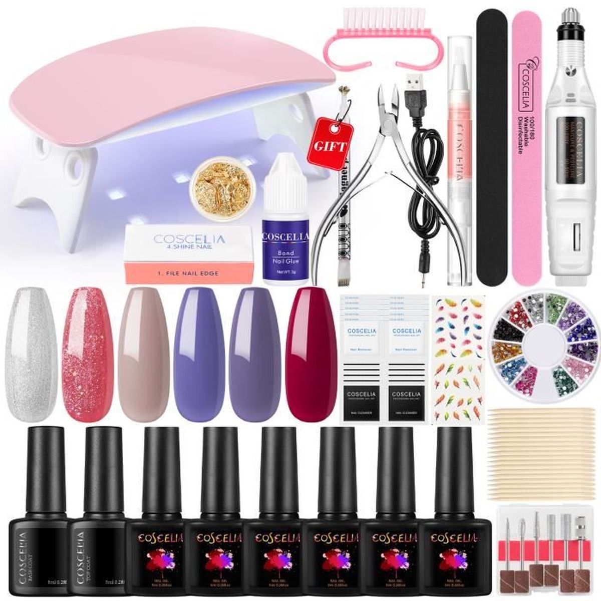 Kit 6 Vernis à Ongles Semi-Permanent Pastel Modelones – Gel UV, 7 Ml, Non Toxique, Brillant, Neuf