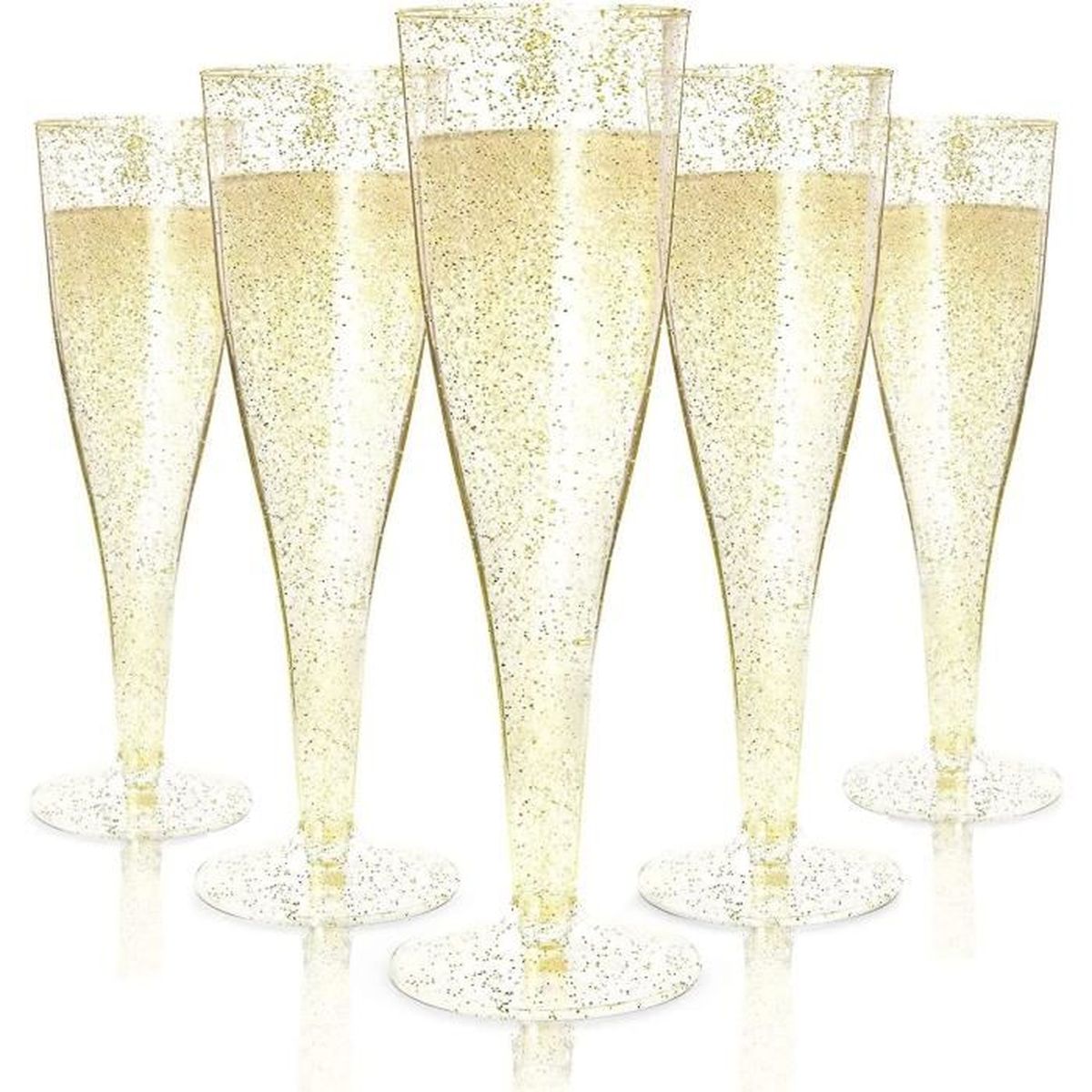 50Pièces Flûtes à Champagne en Plastique, 150ml Verres à Champagne