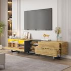 Meuble TV 180 cm avec LED - NHHF - Armoire de Télévision avec Rangement - 2 Armoire 2 Tiroirs et Compartiments Ouverts -pour TV 60"