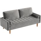 VESGANTTI Canapé 3 Places en Velours Gris,Canapé Scandinave avec 2 coussins pour salon,Fauteuil Moderne78×176×85cm