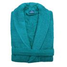 ALPES BLANC - Peignoir de bain Mixte à col Châle 100% coton 450 g – Bleu canard Taille XXL - Doux et absorbant – Style intemporel