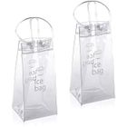 Sac De Glace Vin Refroidisseur Transparent PVC Avec Poignée - Lot De 2 Seaux à Glace Champagne Bière - Portable Et Réutilisable