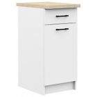 HUCOCO ASTRA - Meuble de cuisine bas style moderne - 40x82x46 - 1 porte+1 tiroir - Blanc 82x46x40