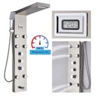 JULLYBATHEVY panneau Colonne de Douche Thermostatique - Acier Inoxydable - 5 Fonctions - Nickel Brossé