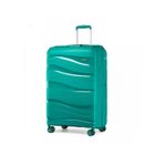 BRITISH TRAVELLER Kono Valise Bagage Cabine 55x40x20cm Rigide Polypropylène Valise de Voyage à 4 roulettes et Serrure TSA, 39L, Bleu