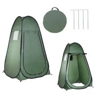 GYMAX Tente de Douche Camping Pliable avec Fenêtre en Maille, Cabinet de Changement en Polyester Portable, 120X120X190CM, Vert