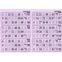 Carton de Jeu Loto 6 grilles sur une plaque 29x20cm epais rigide 1 mm usage frequent Coloris lilas Set ccessoire et carte