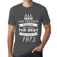 Homme Tee-Shirt – All Men Are Created Equal But Only The Best Are Born In 1973 – 50 Ans T-Shirt Cadeau 50e Anniversaire Vintage