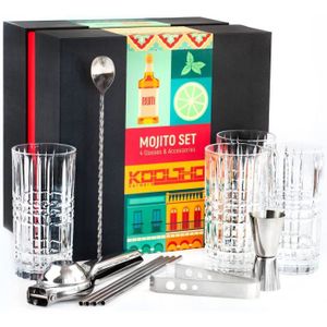 SHAKER - SET COCKTAIL  Kit Mojito Complet avec Verre, Coffret Cocktail Mo