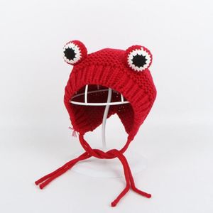 CASQUETTE Couleur unie dessin animé grenouille tricoté chapeau hiver chaud chapeau Skullies casquette bonnet pour enfant garçon et [01563F2]