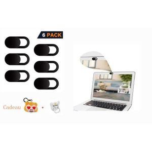 6 Sticker Cache Webcam Ultra Fin Autocollant Coulissant pour Caméra Laptop  Noir