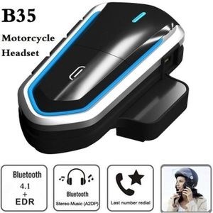 INTERCOM MOTO Oreillettes Bluetooth B35 Pour Casque de Moto, Sys