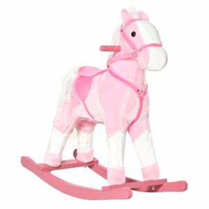 Figurine Bébé Fille Sur Cheval à Bascule - Décoration Baptême Ou Dragées