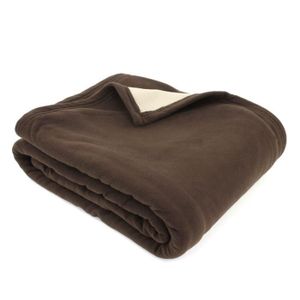 Couverture Polaire 240x300 Cm Teddy Marron Sab Cdiscount Maison