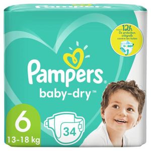 COUCHE Pampers Baby-Dry Taille 6, 34 Couches