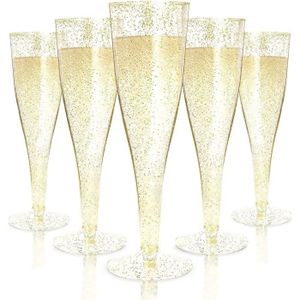 Coupe à Champagne 50Pièces Flûtes à Champagne en Plastique, 150ml Ve
