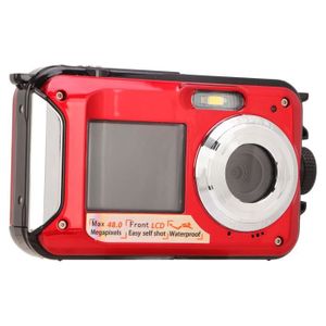 CAMÉSCOPE NUMÉRIQUE ZJCHAO Caméra étanche Appareil photo numérique sousmarin étanche Full HD 2.7K 48MP 10 pieds Zoom optique numerique Rouge