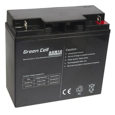 GreenCell® Rechargeable Batterie AGM 12V 20Ah accumulateur au Gel Plomb Cycles sans Entretien VRLA Battery