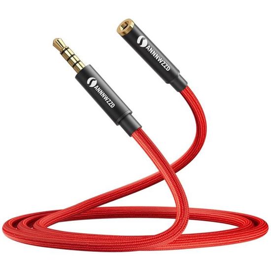VoluPack® 2M Rallonge Jack Audio En Nylon Tressé Câble Extension Audio