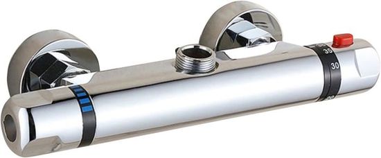 Mitigeur Thermostatique De Douche Mural – Chromé – Laiton – Neuf