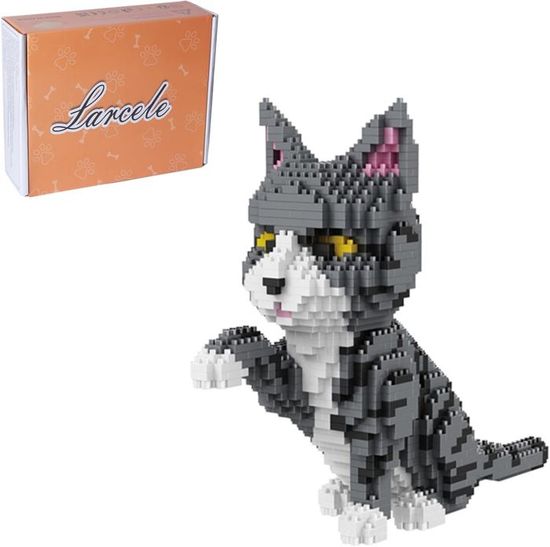 Larcele KLJM-05 – 999 Micro-briques 3D En Forme D'animaux (chat Noir) – Construction Miniature Pour Adultes Et Ados