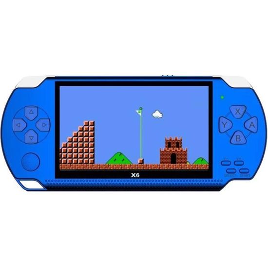 X6 Consoles PSP Game Player de Jeux intégrés 8Gb  à écran de 4,3 pouces avec fonction appareil photo E-book-Bleu