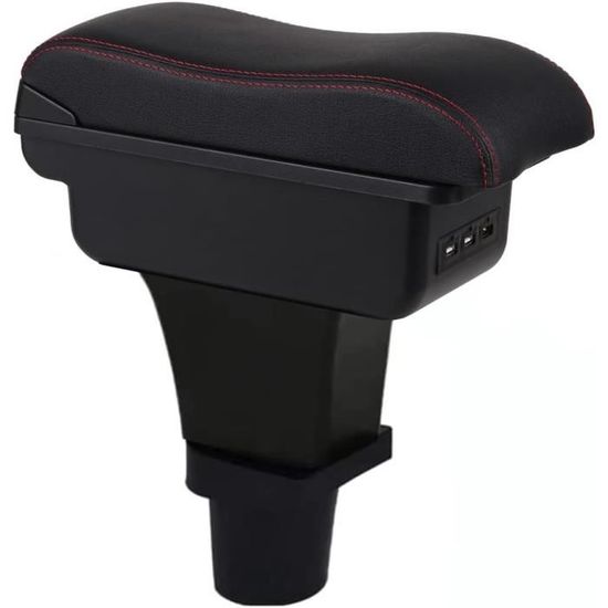 Accoudoir Central Compatible FIAT 500 – Console Avec Compartiment Rangement, Noir – Ergonomique & Pratique