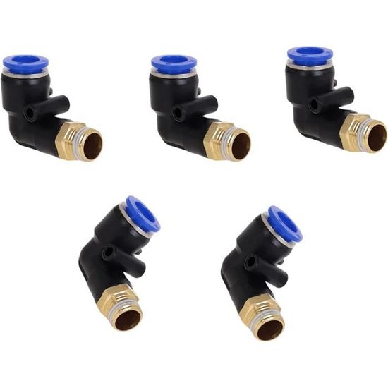 5 Raccords Pneumatiques 1/8" Vers 4mm - Raccord Push-in Laiton - Qualité Industrielle Pour Air Comprimé, Eau