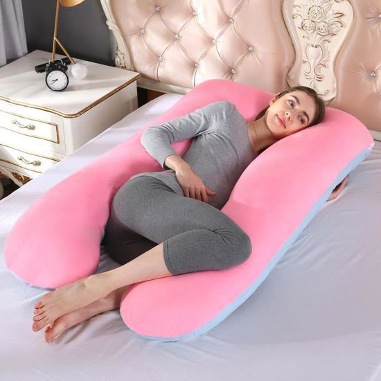 Coussin de grossesse géant rose main image 1
