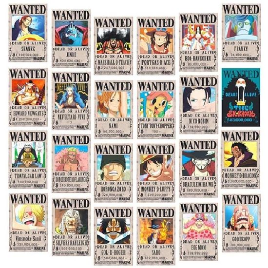 Poster One Piece Wanted24pcs Set Anime Poster Affiche One Piece Wanted Poster Manga Nouvelle Edition Affiche Papier Kraft Aff 409 Cdiscount Maison