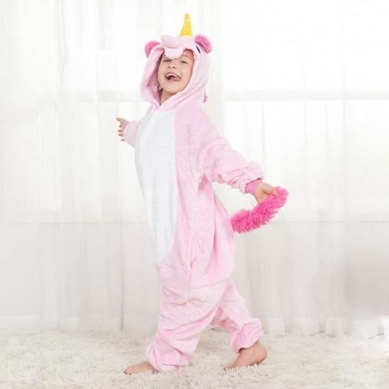 Pyjama Grenouillère Cosplay Animaux Flanelle Enfant – Licorne, Panda, Modèles Mignons Avec Capuche, Cadeau Noël Anniversaire