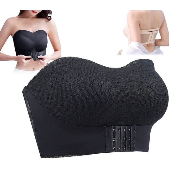 Soutien-gorge Sans Bretelles Femme - Push-up Amovible - Boucle Avant Réglable - Anti-glissant - Sans Armatures - Confortable Et élastique