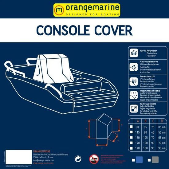 NAVA GROUP Bâche De Protection Pour Bateau Pêche – Polyester 210g/m², Imperméable, Pour Bateau 300-330cm