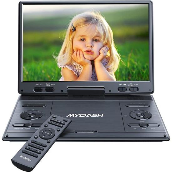 MYDASH Lecteur DVD Portable 12,5 pour Voiture et Enfants, 2022 Nouveau Lecteur  CD Portable avec écran pivotant de 10,1 Pouces, Fente