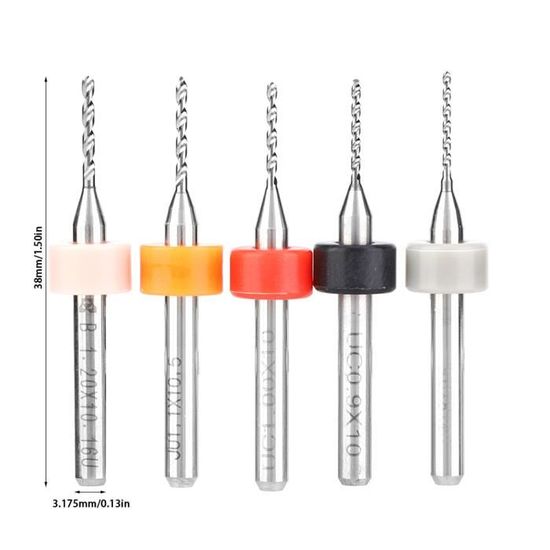 10 Forets PCB Carbure – 0.1mm à 1.0mm, Pour Circuit Imprimé Et Acrylique