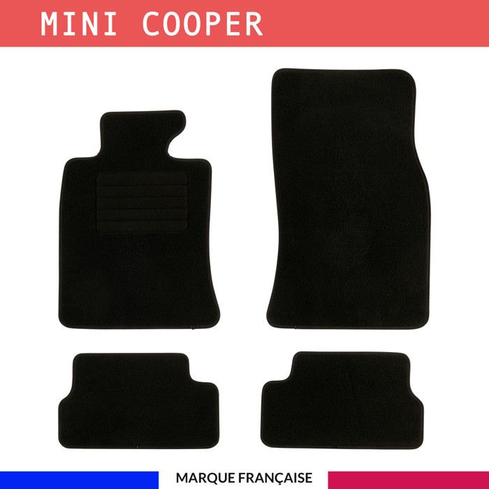 Tapis de sol voiture - Sur mesure pour MINI MINI R56 (10/2006-11/2013) Antidérapant - 3 pièces : Protection arrière - Moquette