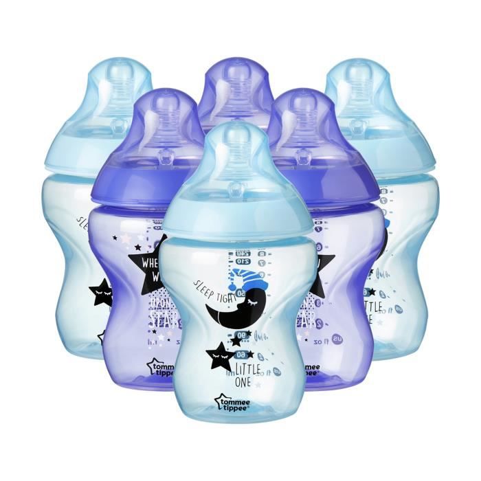 TOMMEE TIPPEE Biberon 260ml x6 Catch Me Quick, Bleu Décoré
