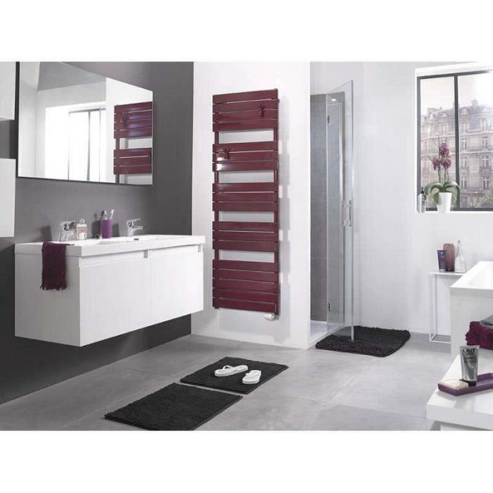 Radiateur Seche-Serviettes ATLANTIC ADELIS Eau Chaude (Prune - Raccordement sur collecteurs - 495 W - 915 x 556 x 110 mm - 409,20)