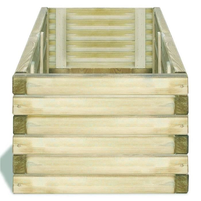 KAI Jardinière rectangulaire 120 x 40 x 30 cm Bois FSC
