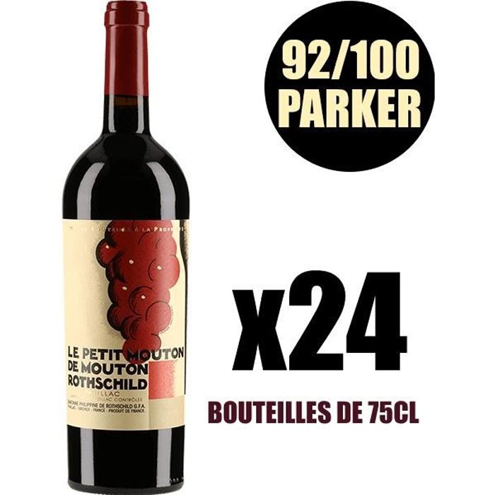 X24 Le Petit Mouton de Mouton Rothschild 2014 Rouge 75 cl AOC Pauillac 2ème Vin Vin Rouge