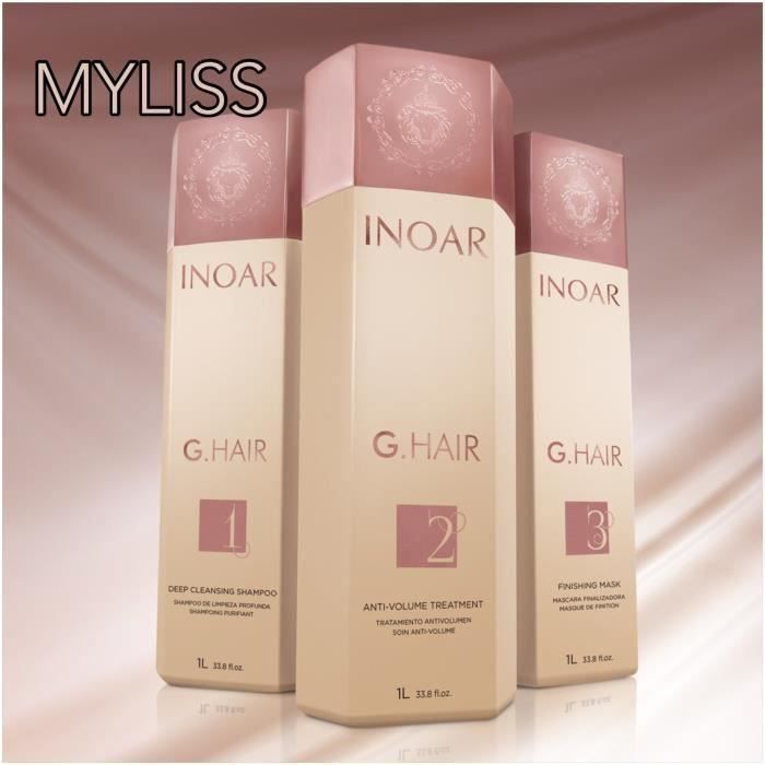 Kit Lissage Brésilien - INOAR Ghair - 3 x 1 litre NOUVEAU PACKAGING