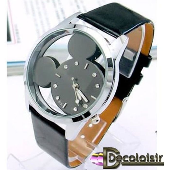 montre quatrz mickey noire