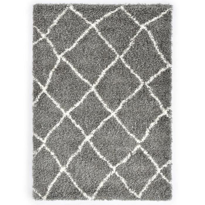 Tapis de sol Tapis berbère PP Gris et beige 80x150 cm